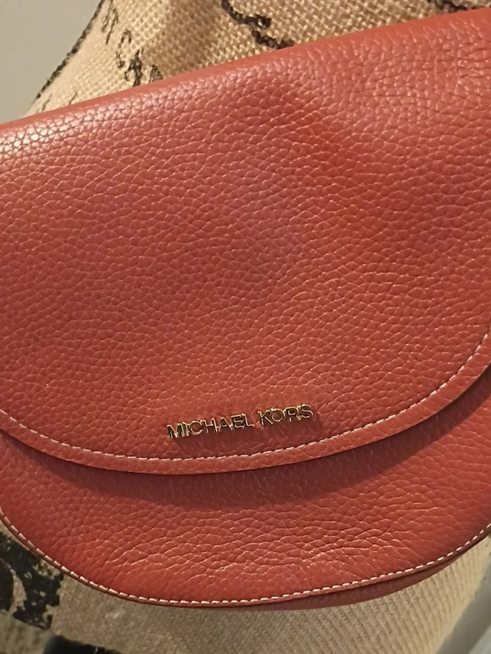 Michael Kors Brown Leather Saddle Crossbody Bag